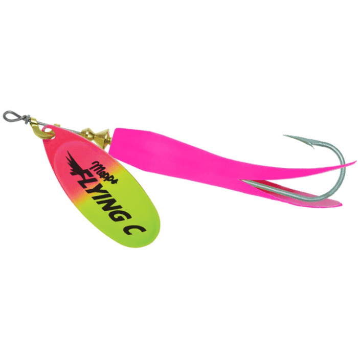 Mepps Flying C Spinner  - Comes with steel treble and single salmon hook